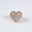 10K RG Diamond Heart Ring / 8.78gr / Sz 7 / 4.35Ct / VS2-SI / G-H