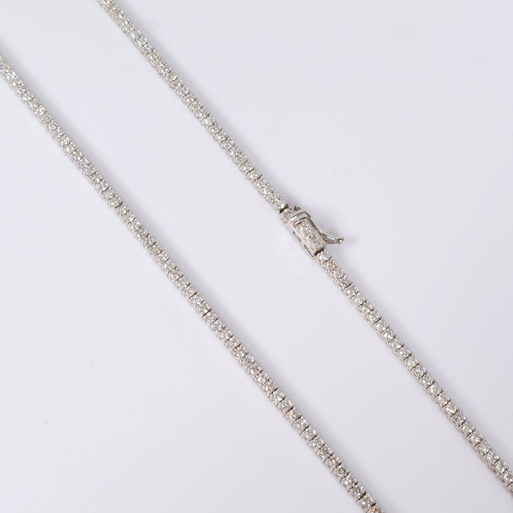 14K WG NO Diamond Tennis Chain / 13gr / 2.1mm / 16in / 2.5Ct Dia