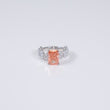 14K WG Lab Diamond Radiant Cut Pink Engagement Ring / 4.5gr / Sz 6.5 / 8Ct Lab / VS / F