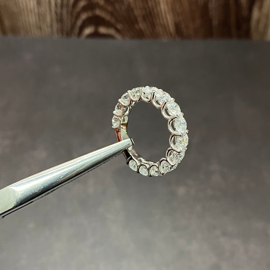 14K White Gold Lab Diamond Anniversary Engagement Ring 4.49Ct Lab Dia Vs / 4.24gr / Size 6.5