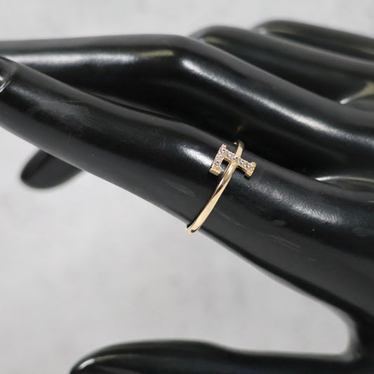 14K YG Letter L  Ring / 1.24gr /  Sz 7 3/4