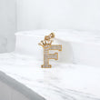 10K YG  Letter F With Crown Pendant / 2.9 gr / 1.1 in / Cz