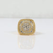 14K Yellow Gold Diamond Square Ring Ct Dia  / 10.7gr / Size 10