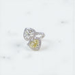 14K WG Lab Diamond Double Heart With Certificate Rings / 7.54gr / Sz 6 1/4 / Lab HT-6.4Ct / Lab D-1.81Ct