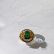 14K Yellow - White Gold  Luxury  Ring With Sinthetic Zricons / 15.1gr / Size 12.5