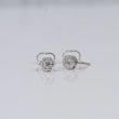 14K WG  Lab Diamond Flower Stud Earrings / 0.90gr / 4mm / 0.24 CTTW Lab Dia Vs / E-F
