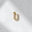 10K YG Letter U Pendant / 1.31gr / 0.9in / Zircons