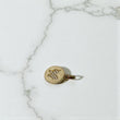 14K Yellow Gold Butterfly Circle Pendant With Zircons / 1.2gr / 0.7in