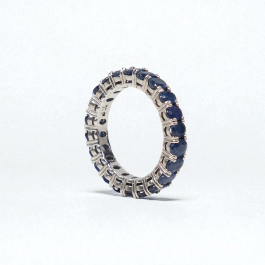 14K WG Diamond Eternity Band Rings / 4.64gr / Sz 6 / Sapphire