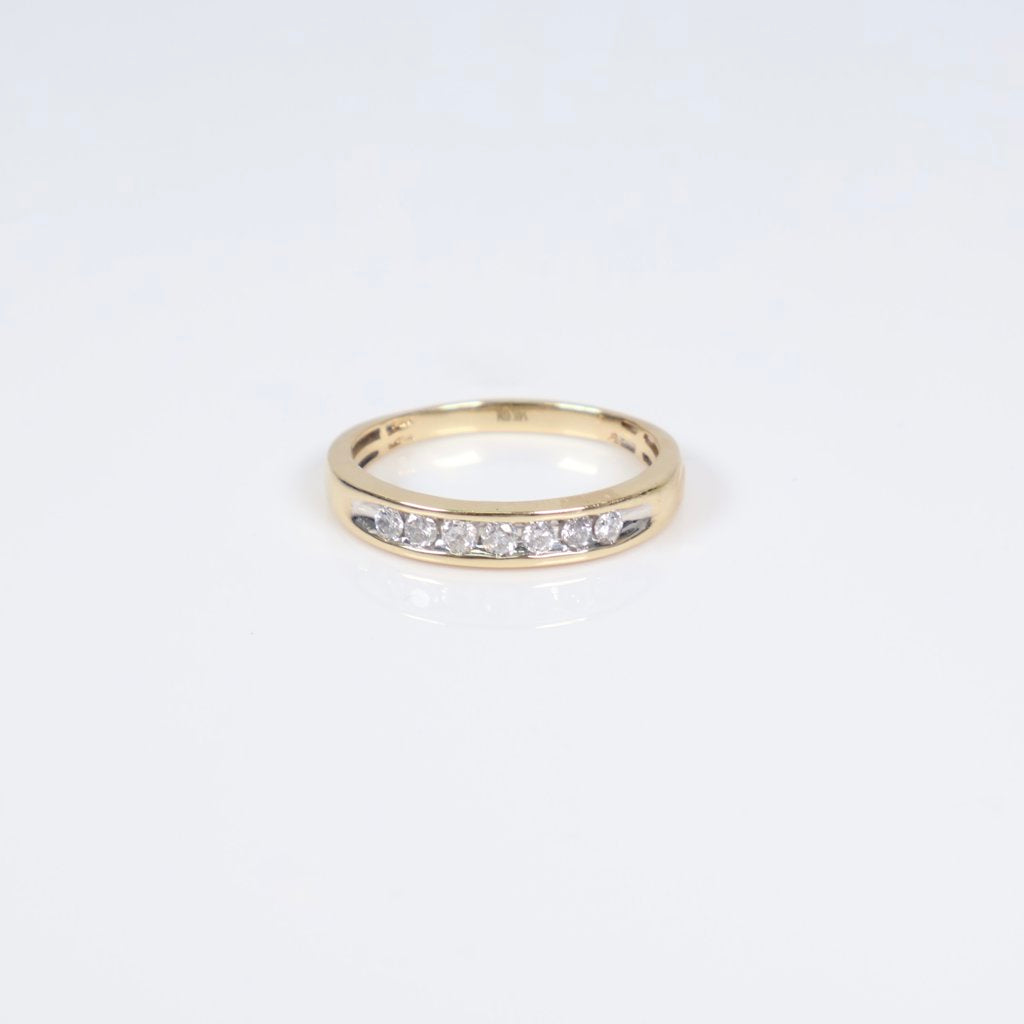 14K YG Diamond Band Engagement Ring / 3gr / Sz 10 1/4 / 0.50Ct Dia