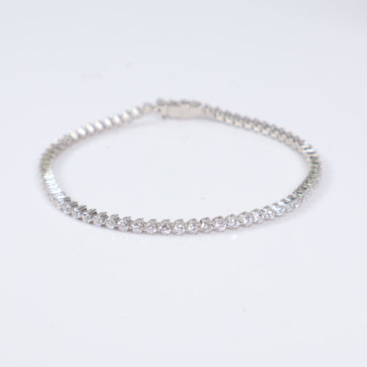 14K WG Lab Diamond Tennis Bracelet / 5.7gr / 3mm / 7in / 3.77Ct Lab / VS / F