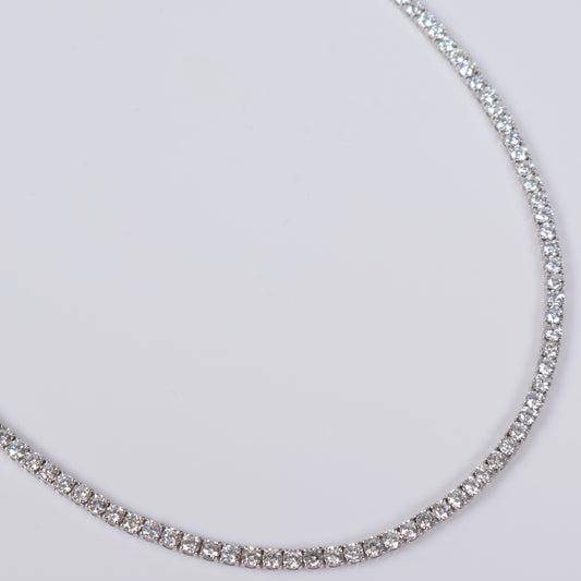 14K WG Lab Diamond Tennis Chain / 17.15gr / 3mm / 22in / 15.28 CTTW Lab VS / E-F