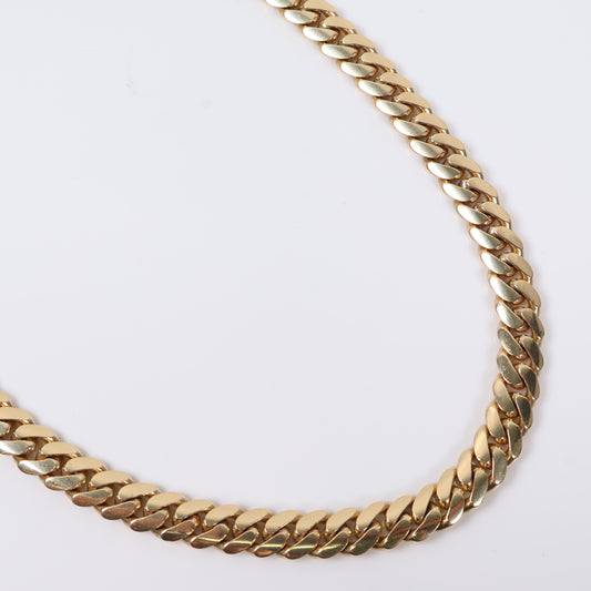 14K YG Cuban Links Chain / 123.9gr / 9mm / 22in /