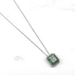 18K WG Diamond Luxury Woman Set Jewelry / 4.55gr / 1mm / 16in / Wt Dia - Emerald