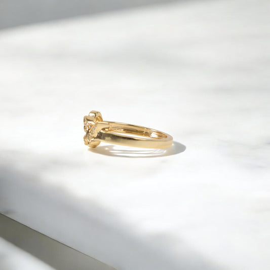 10K YG Diamond Butterfly - Letter G Rings / 2.13gr / Sz 5.5 / 0.07Wt Dia