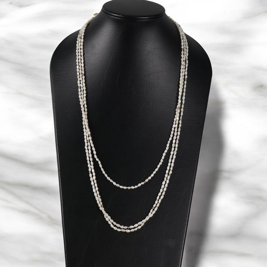 14K Yellow Gold Pearls Chain / 41gr / 3.8mm / 33in