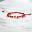 18K YG Diamond Cut Clover- Diamond Cut Balls Bracelet Tejido / 1.22gr / Adjustable /