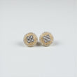 10K YG Diamond Round Luxury Stud Earrings / 3.48gr / 12mm / D 0.50Ct