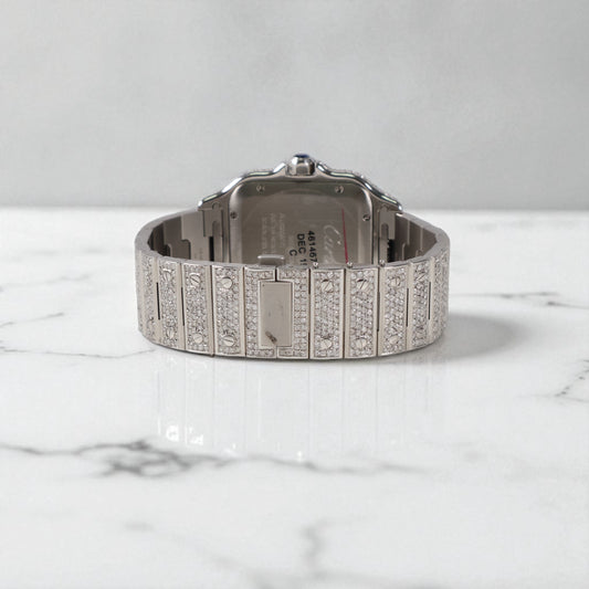 Watch Cartier Santos Bustdown Yellow Gold Roman Dial Watch / 40mm / Wt Dia
