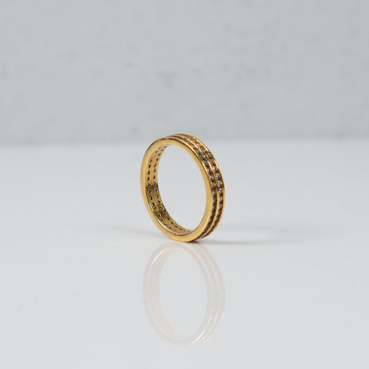 14K Yellow Gold Infinity Ring With Diamond / 3.4gr / Size 6 1/2