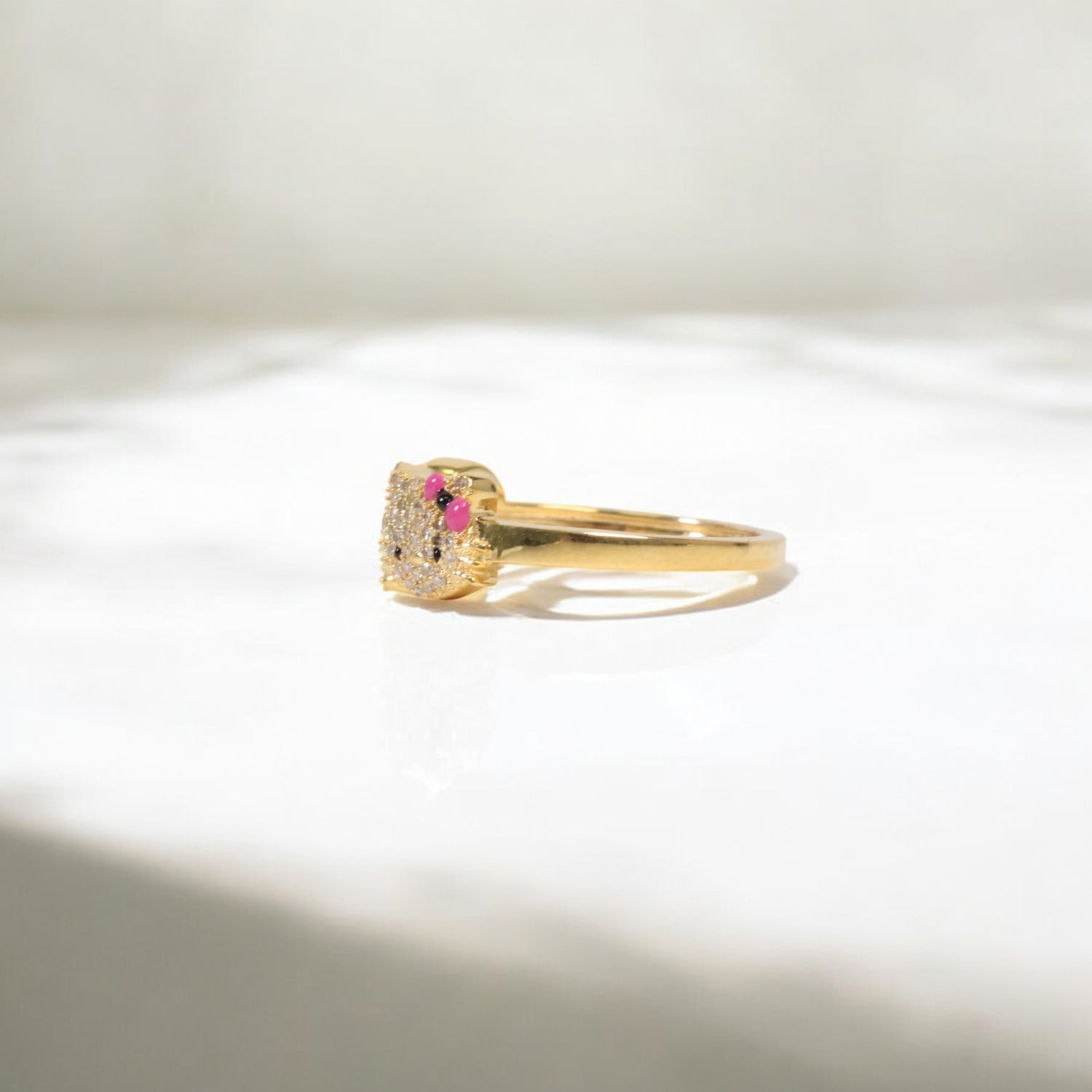 10K YG Diamond HK - Letter M Rings / 2.6gr / Sz 7 / 0.15Wt Dia