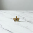 14K Yellow - White Gold Butterfly Pendant / 0.5gr / 0.5in