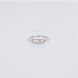 Women Ring 14K White Gold With Diamonds / 1.1gr / Size 6
