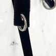 14K White Gold Diamond Luxury Hoop Earrings With Diamond / 1.9gr