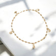 18K Yellow Gold Gc-Moon-Star-Saturn-Sun Anklet / 4.3gr / 3.6mm / 9.5in