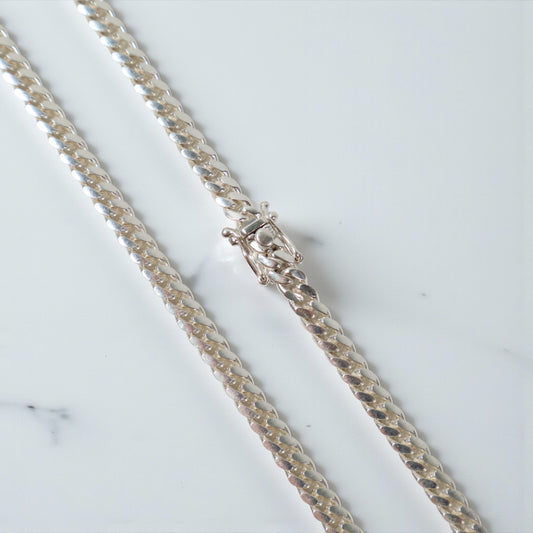 Silver 999 Micro Cuban Links Chain / 26.9gr / 4.3mm / 24in /