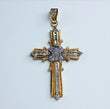 Diamond Cross Pendant 14K Yellow - White Gold / 9.5gr