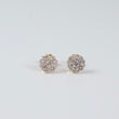 14K YG Lab Diamond Flower Stud Earrings / 1.4gr / 9mm / 0.97 CTTW Lab VS / E-F
