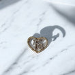 18K Yellow Gold Heart /Fe Pendant With Zircons / 1.65gr / 0.6in