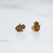 14K Yellow Gold Diamond Hand Stud Earrings 0.25Ct / 1.9gr