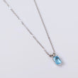 10K White Gold Agua Marina Jewelry Set With Diamond / 2.9gr