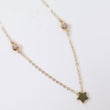 14K YG Roll-On With Star Set Jewelry / 4.55gr / 1.8mm / 18in /