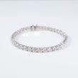 14K WG Lab Diamond Tennis Bracelet / 7.4gr / 3.7mm / 7in / 9.37Ct / VS / F