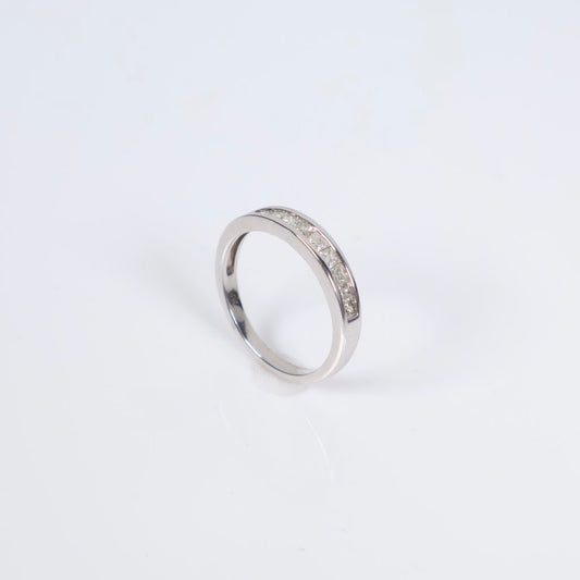 14K WG Lab Diamond Luxury Band Engagement Ring / 3gr / Sz 7 / 0.50Ct Lab Dia