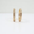18K YG Diamond Luxury Hoop Earrings / 16.6gr / 1.3in / D-1.40Ct