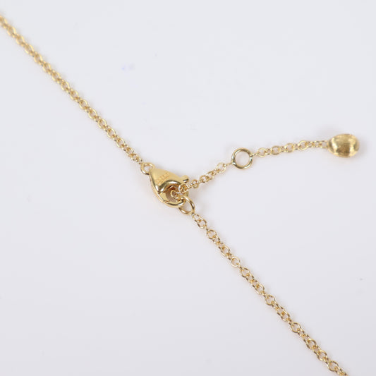 18K YG Marco Bicego Confetti Isola Diamond Pendant Necklace Set Jewelry / 7.93gr / 2mm / 17in / Vs 1