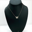 14K Rose - White Gold Diamond Butterfly Jewelry Set 0.49Ct / 2.9gr