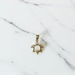 14K Yellow Gold Turtle Pendant With Zircons / 0.7gr / 0.8in