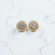 10K YG Diamond Round Fashion Stud Earrings / 4.18gr / 13mm / 0.75Ct Dia