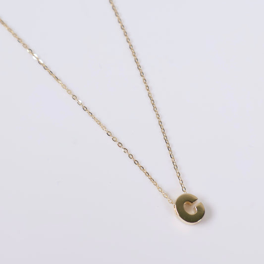 14K Yellow Gold Letter C Jewelry Set / 1.4gr