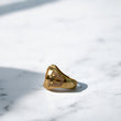 18K Yellow Gold Jesus/Cross Ring With Zircons / 15.4gr / Size 10