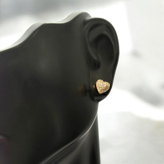 10K Yellow Gold Diamond Flower Stud Earrings 0.28Ct / 1.1gr