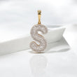 10K YG Diamond Letter S Pendant / 2.25gr / 1.1in / 0.46Wt Dia
