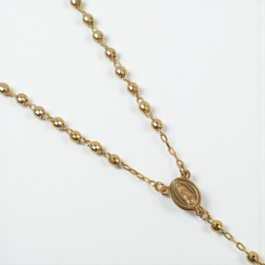 10K YG Rosary - Diamond Cut Balls Chain / 6.4gr / 3mm / 18in /