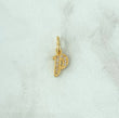 18K Yellow Gold Letter P Italics Pendant With Zircons / 0.64gr / 0.6in