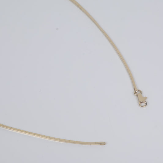 14K YG Flat Snake Chain / 9.1gr / 4.8mm / 18in /